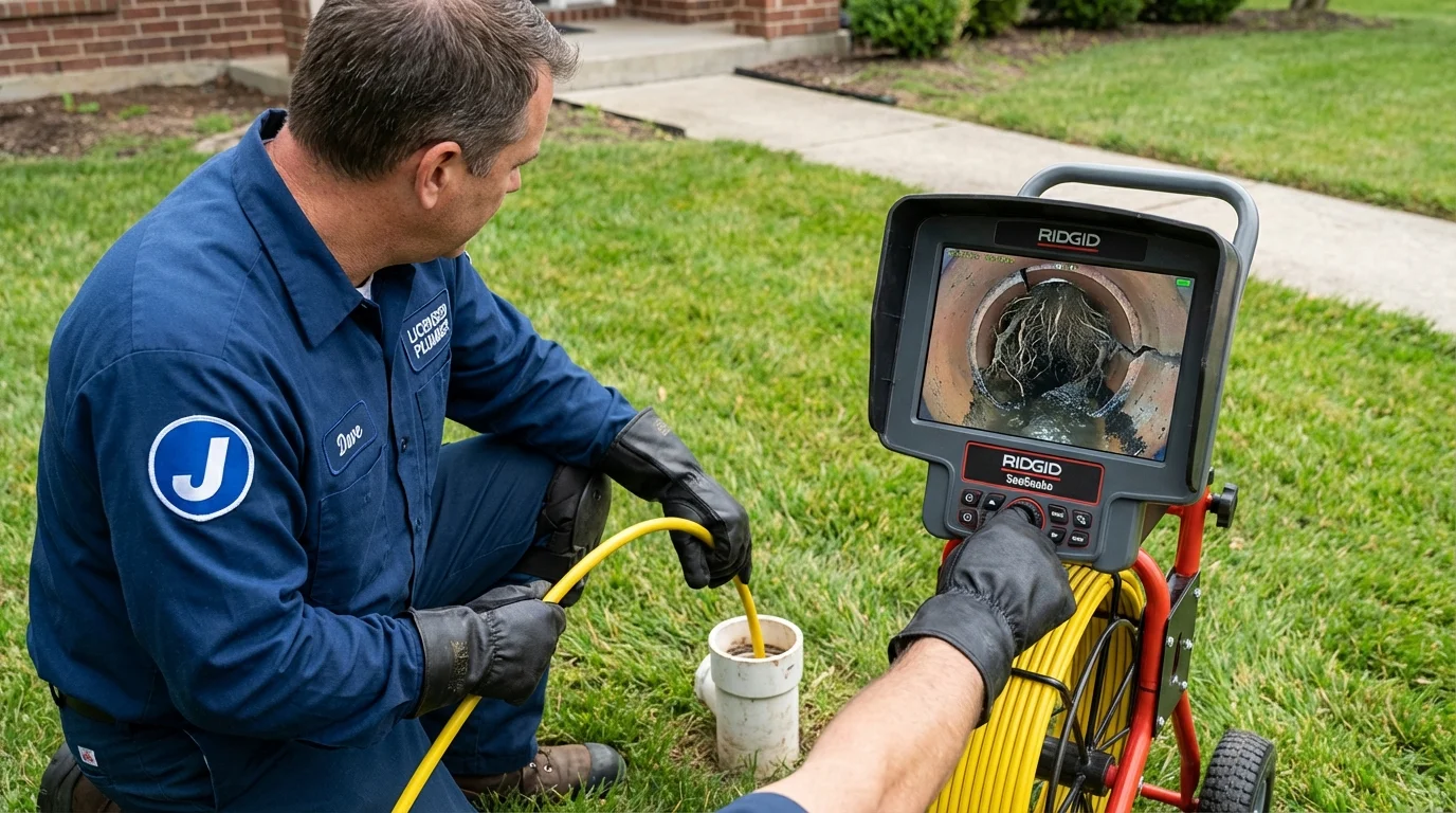 Sewer camera inspection being performed by Johns Plumbing LLC in Shrub Oak
